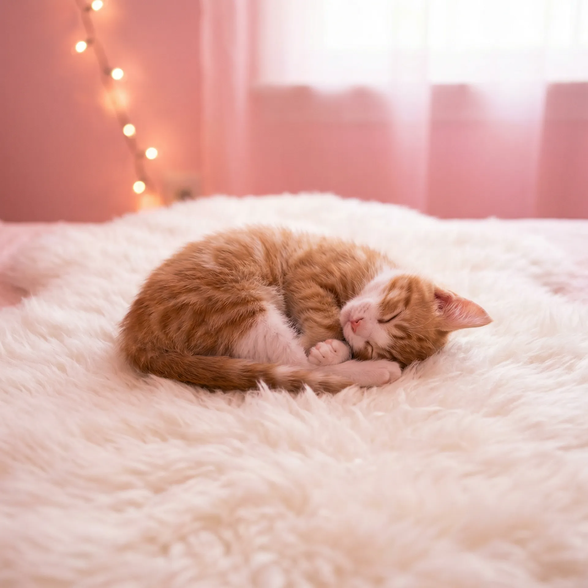 小猫蜷成一团入睡 - 圣元优博奶粉上火吗