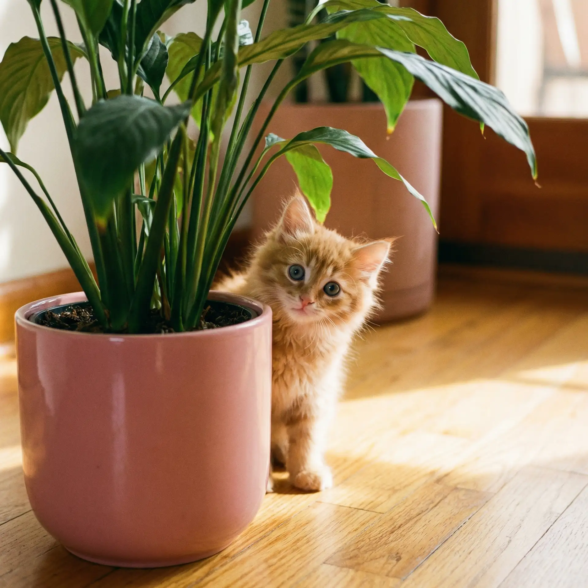 小猫从花盆后探头 - 圣元优博奶粉上火吗